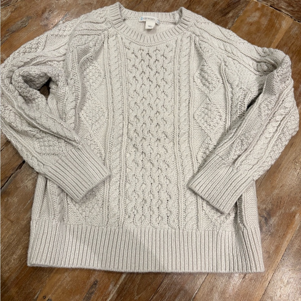 JCrew Crewcuts Cream Cable-knit Crewneck